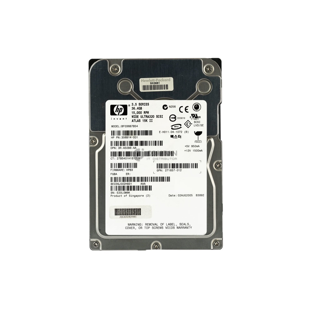 356914-001 HP 36.4GB 15K U320 SCSI 3.5 LFF HOT-SWAP 271837-012	